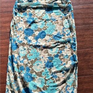 FP Movement by Free People Floral Blue and Brown Midi Dress